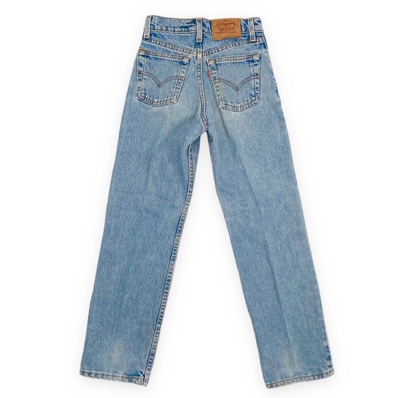 Vintage Levi’s 555 Slim Straight 80’s Mom Jeans Light Wash High Rise 25 - Picture 3 of 15